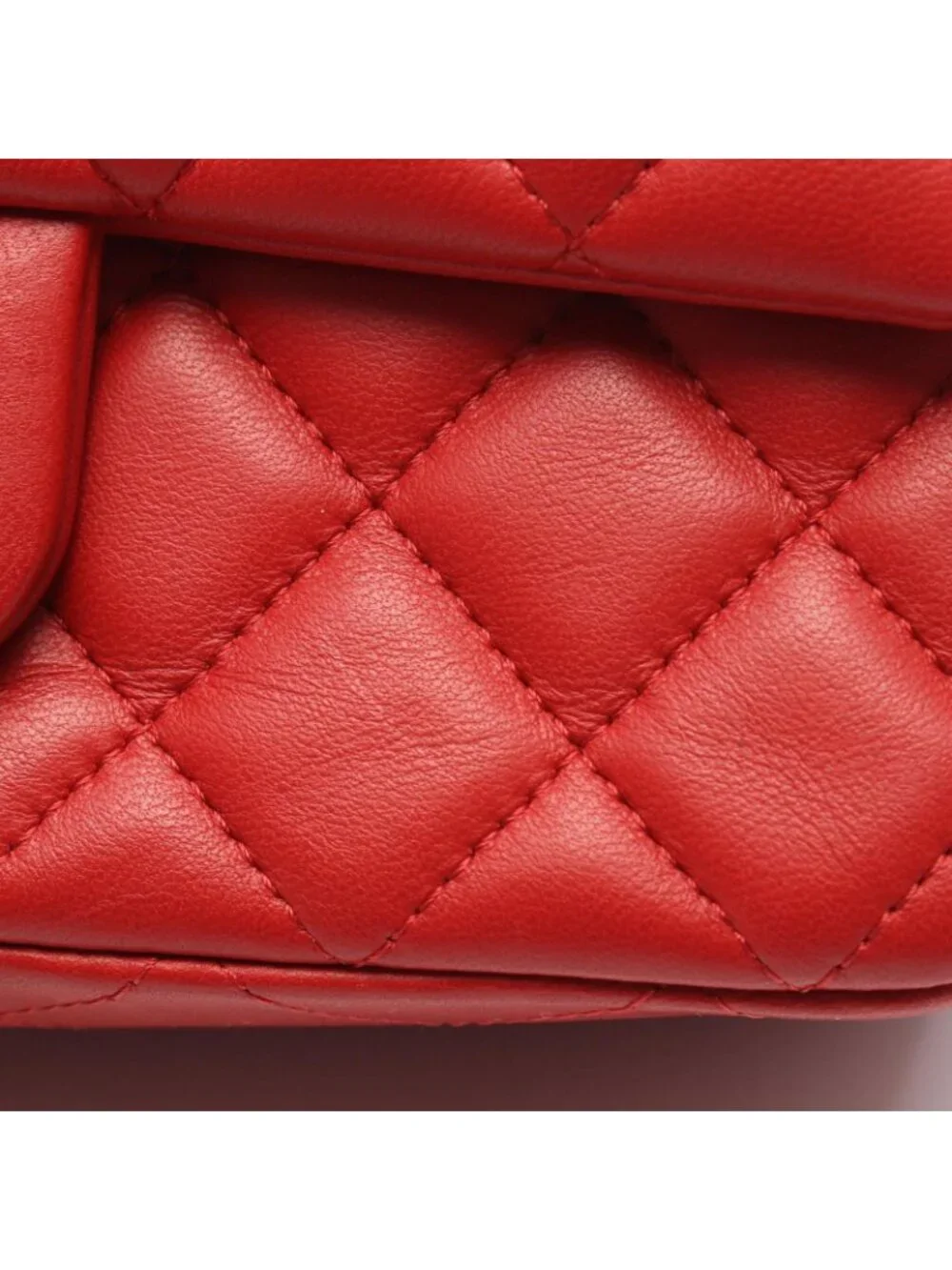 Chanel Shoulder Bag Mini Quilted 20 Red Lambskin Chain